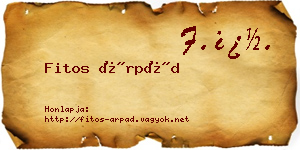 Fitos Árpád névjegykártya