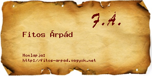 Fitos Árpád névjegykártya